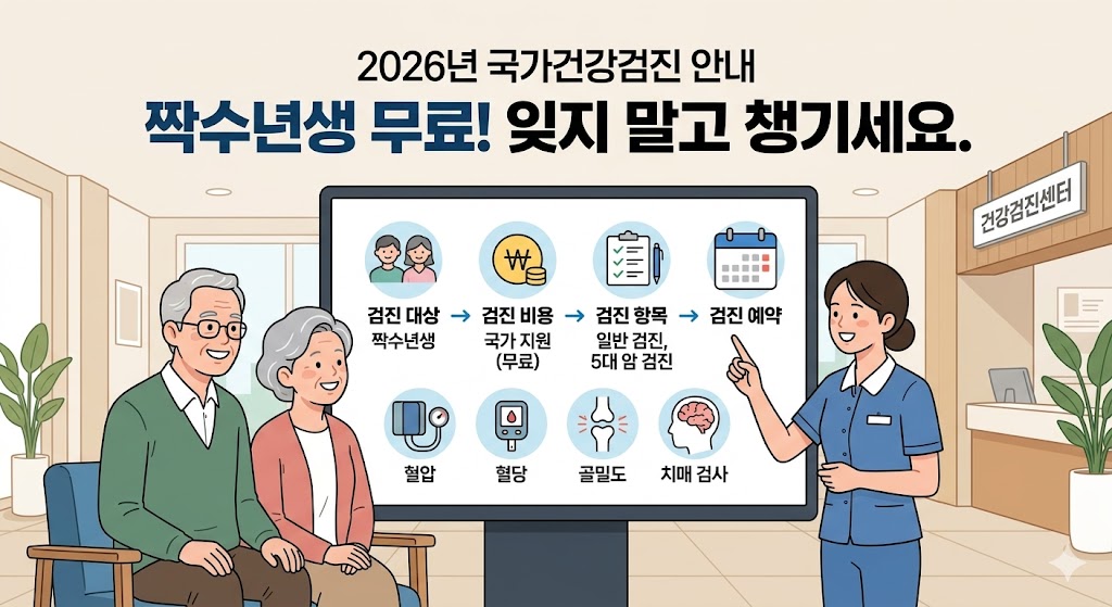 2026년 공짜로 받는 국가건강검진! 짝수년생이라면 필독