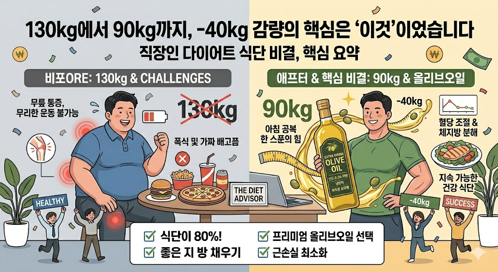 130kg에서 90kg까지, -40kg 감량의 핵심은 ‘이것’이었습니다 (식단 비결)
