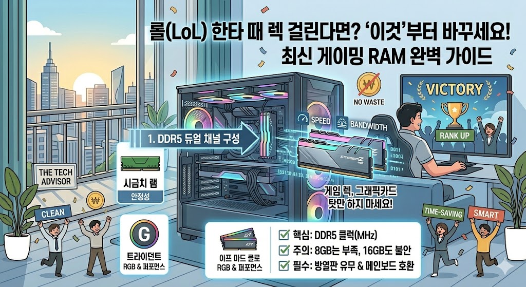 롤(LoL) 한타 때 렉 걸린다면? ‘이것’부터 바꾸세요! (메모리 RAM 완벽 가이드)