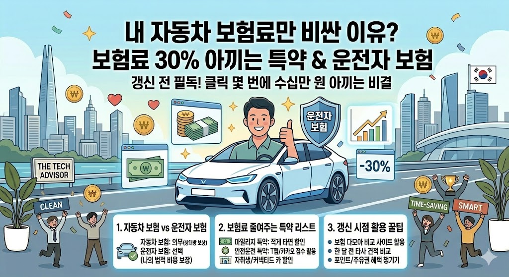 내 자동차 보험료만 비싼 이유? 보험료 30% 아끼는 할인 특약 & 운전자 보험 총정리